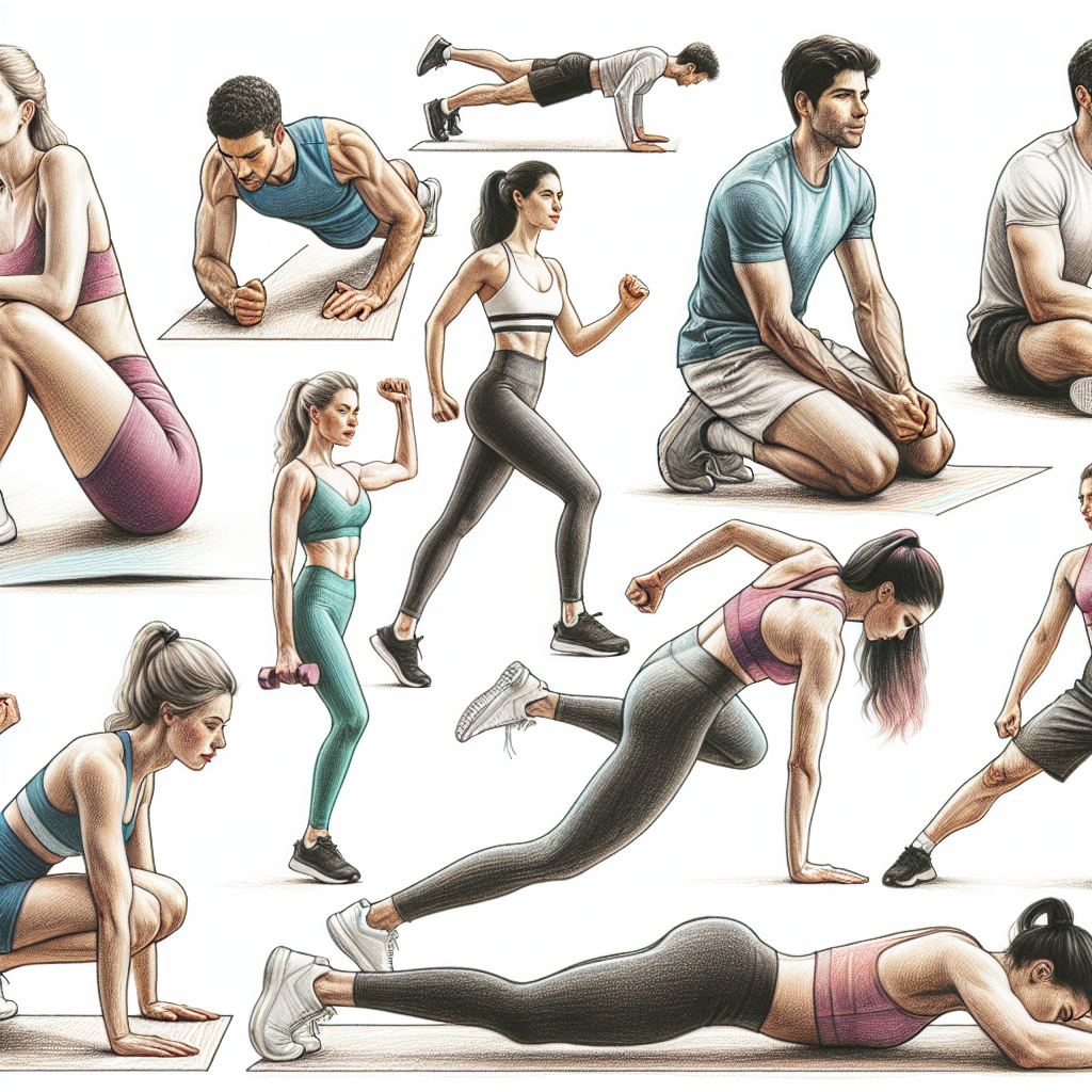 Colored-pencil illustration representing the topic: Fitness Workouts