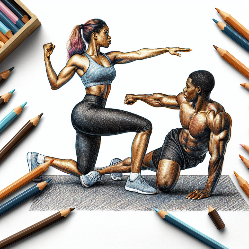 Colored-pencil illustration representing the topic: Fitness