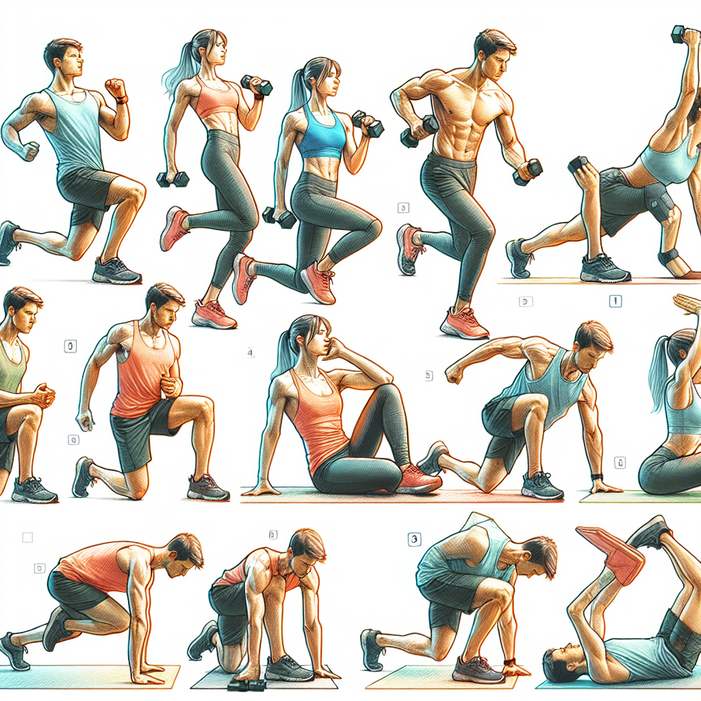 Colored-pencil illustration representing the topic: Home Workouts