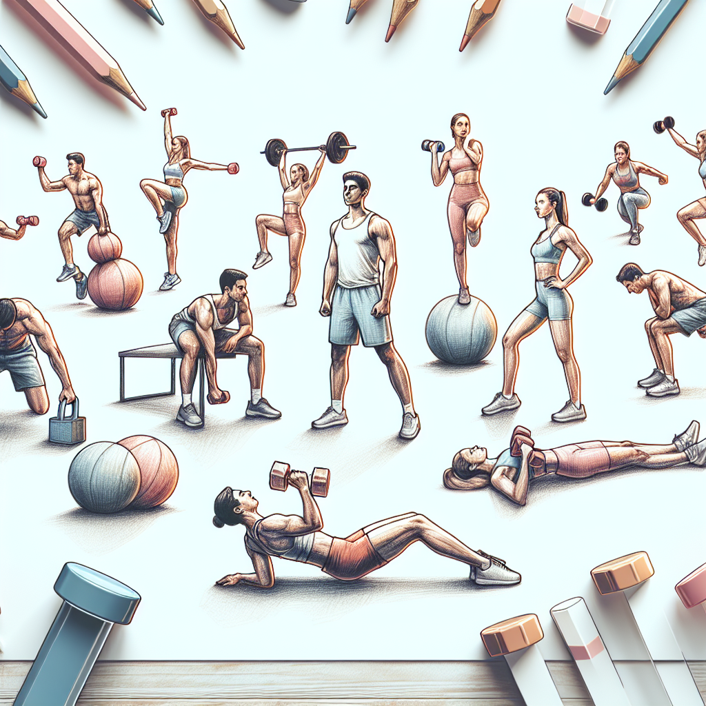 Colored-pencil illustration representing the topic: Fitness