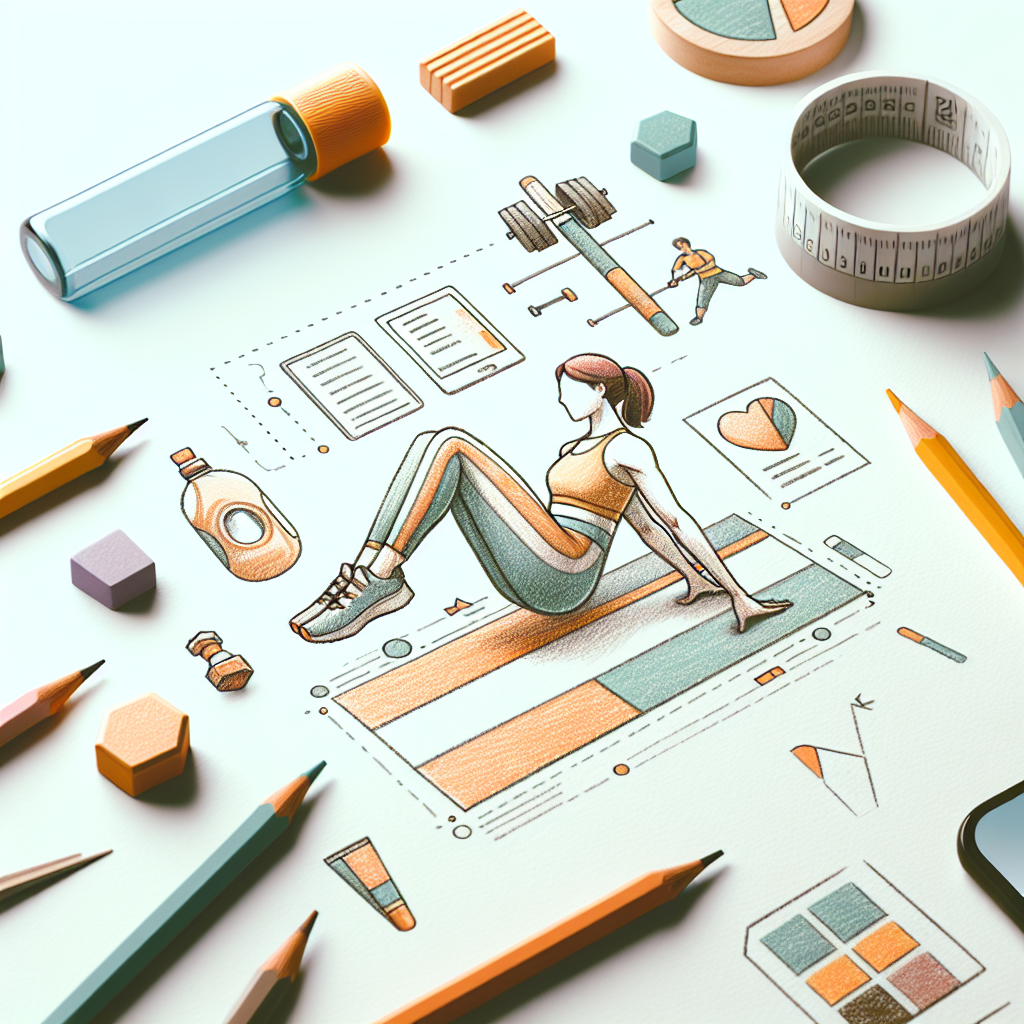Colored-pencil illustration representing the topic: Home Workouts