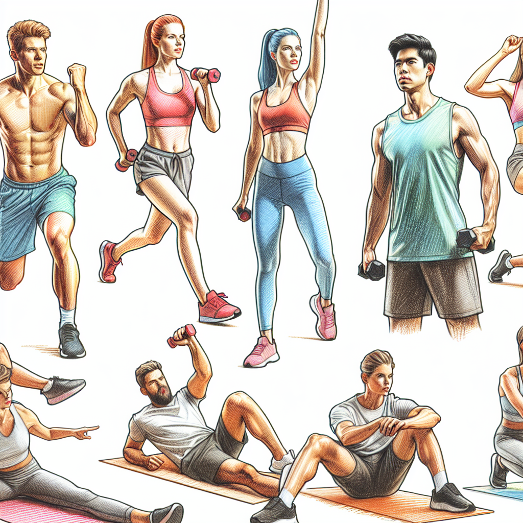 Colored-pencil illustration representing the topic: Fitness and Health