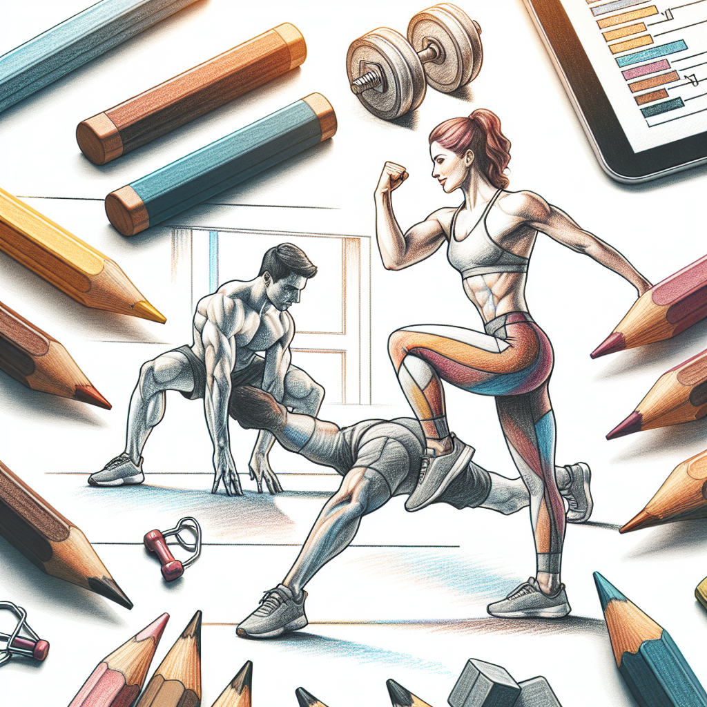 Colored-pencil illustration representing the topic: Fitness Training