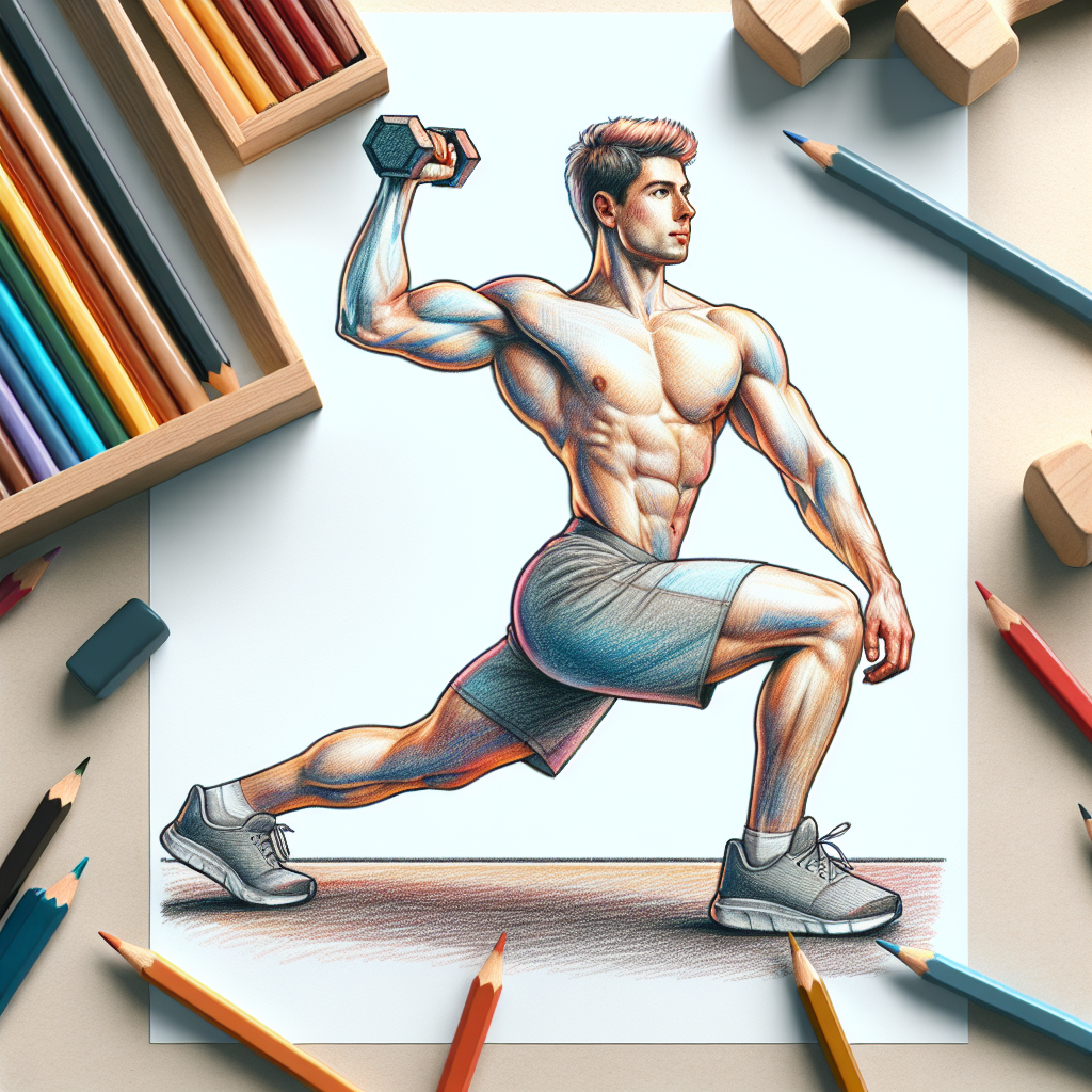 Colored-pencil illustration representing the topic: Home Fitness
