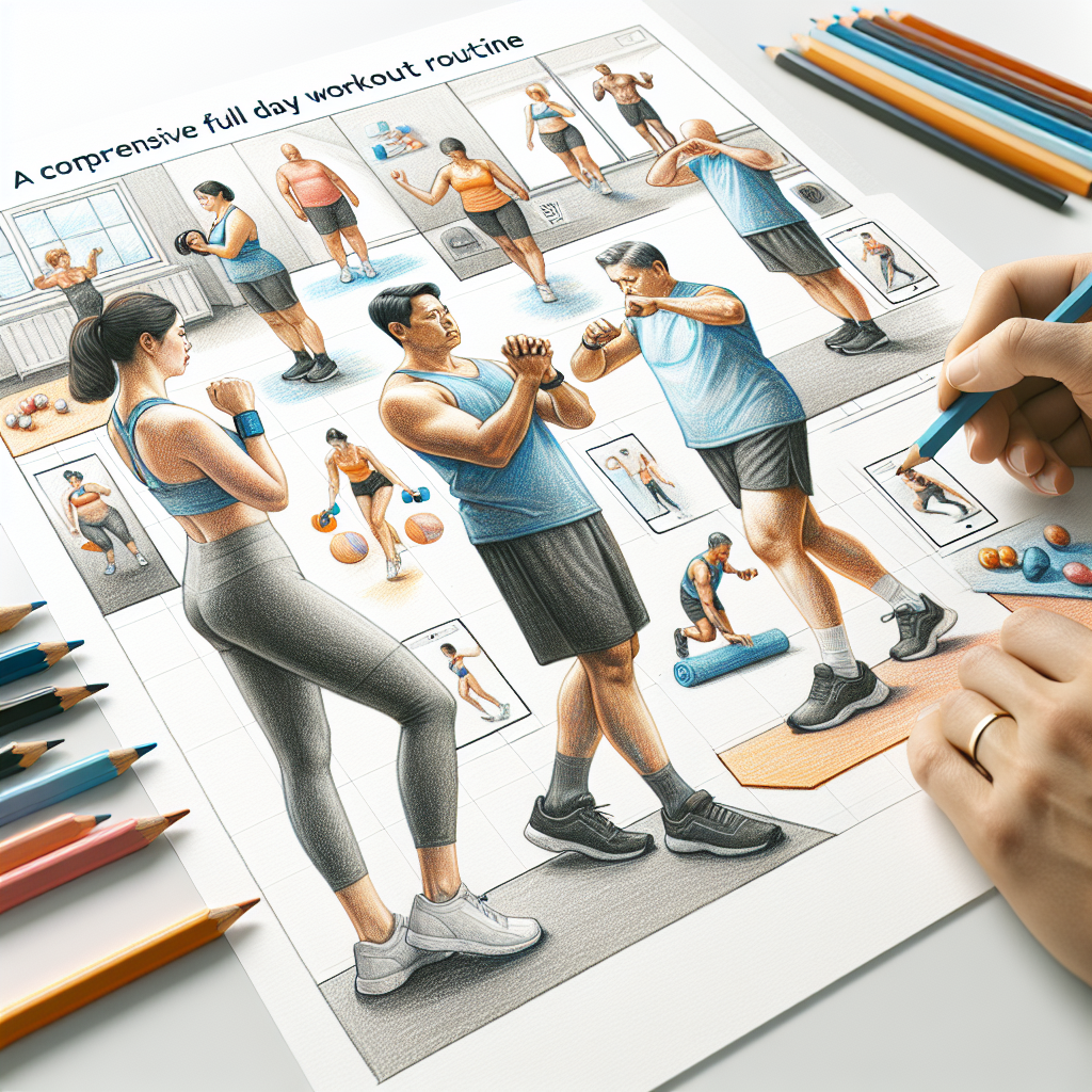 Colored-pencil illustration representing the topic: Fitness Routines