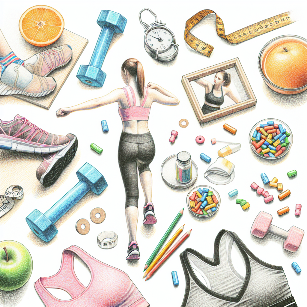 Colored-pencil illustration representing the topic: Fitness