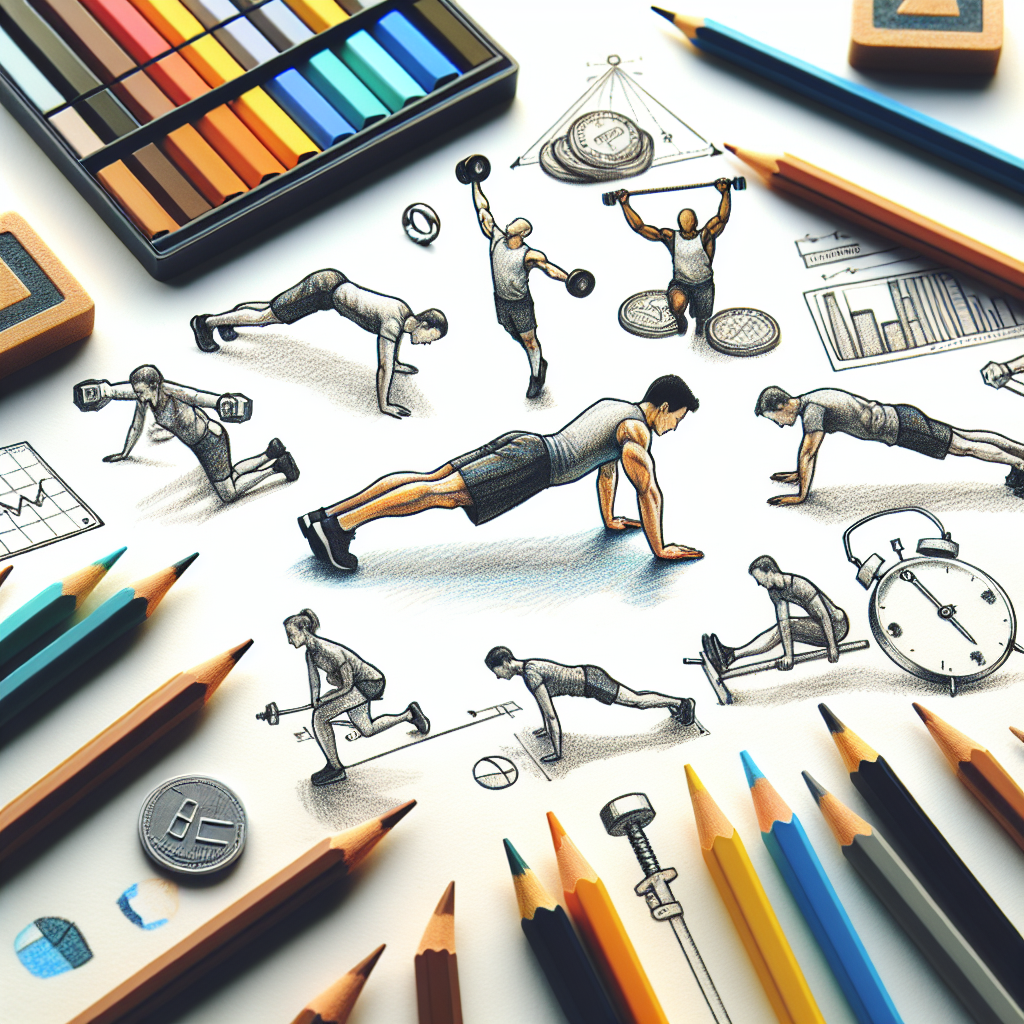 Colored-pencil illustration representing the topic: Fitness Training