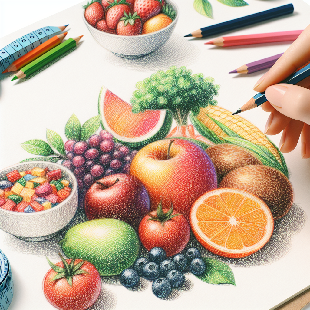 Colored-pencil illustration representing the topic: Nutrition