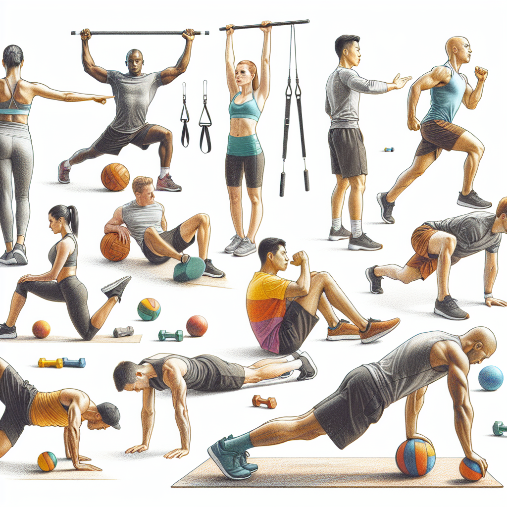 Colored-pencil illustration representing the topic: Fitness Training