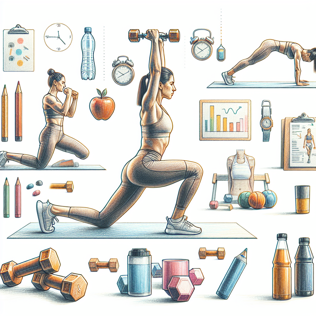 Colored-pencil illustration representing the topic: Fitness