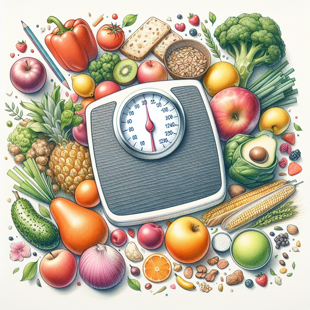Colored-pencil illustration representing the topic: Nutrition and Weight Loss