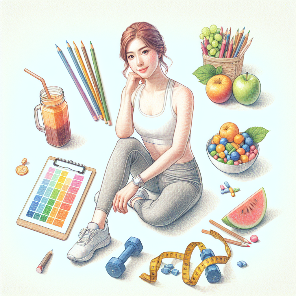 Colored-pencil illustration representing the topic: Weight Loss Strategies