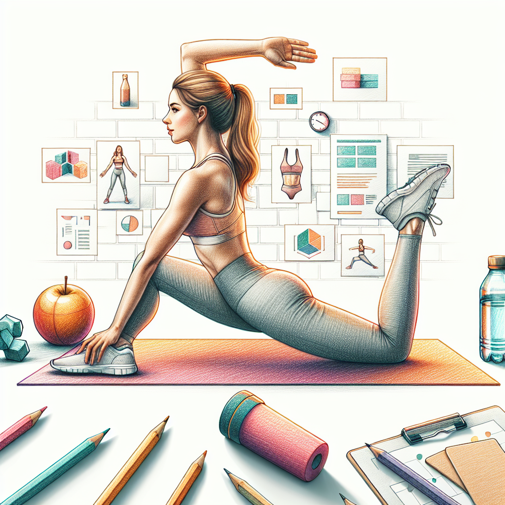 Colored-pencil illustration representing the topic: Home Fitness