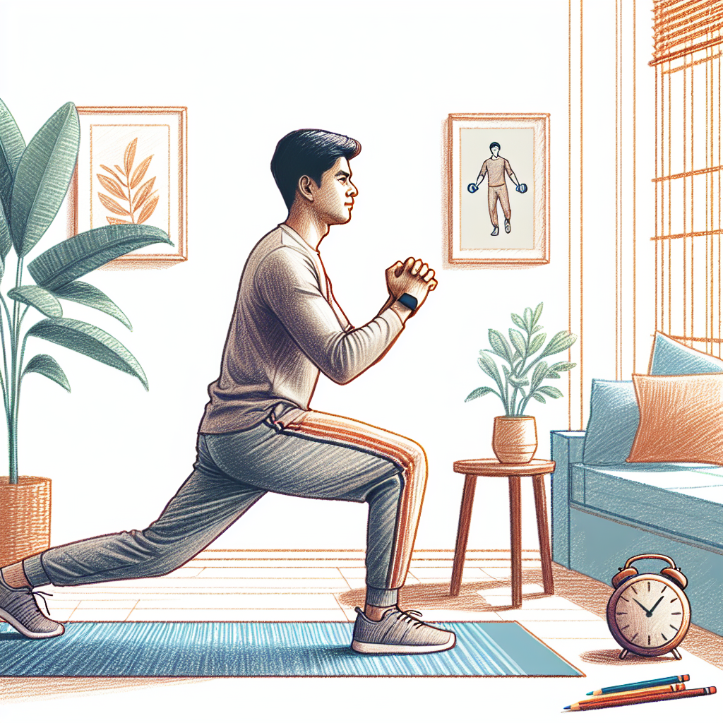 Colored-pencil illustration representing the topic: Home Fitness