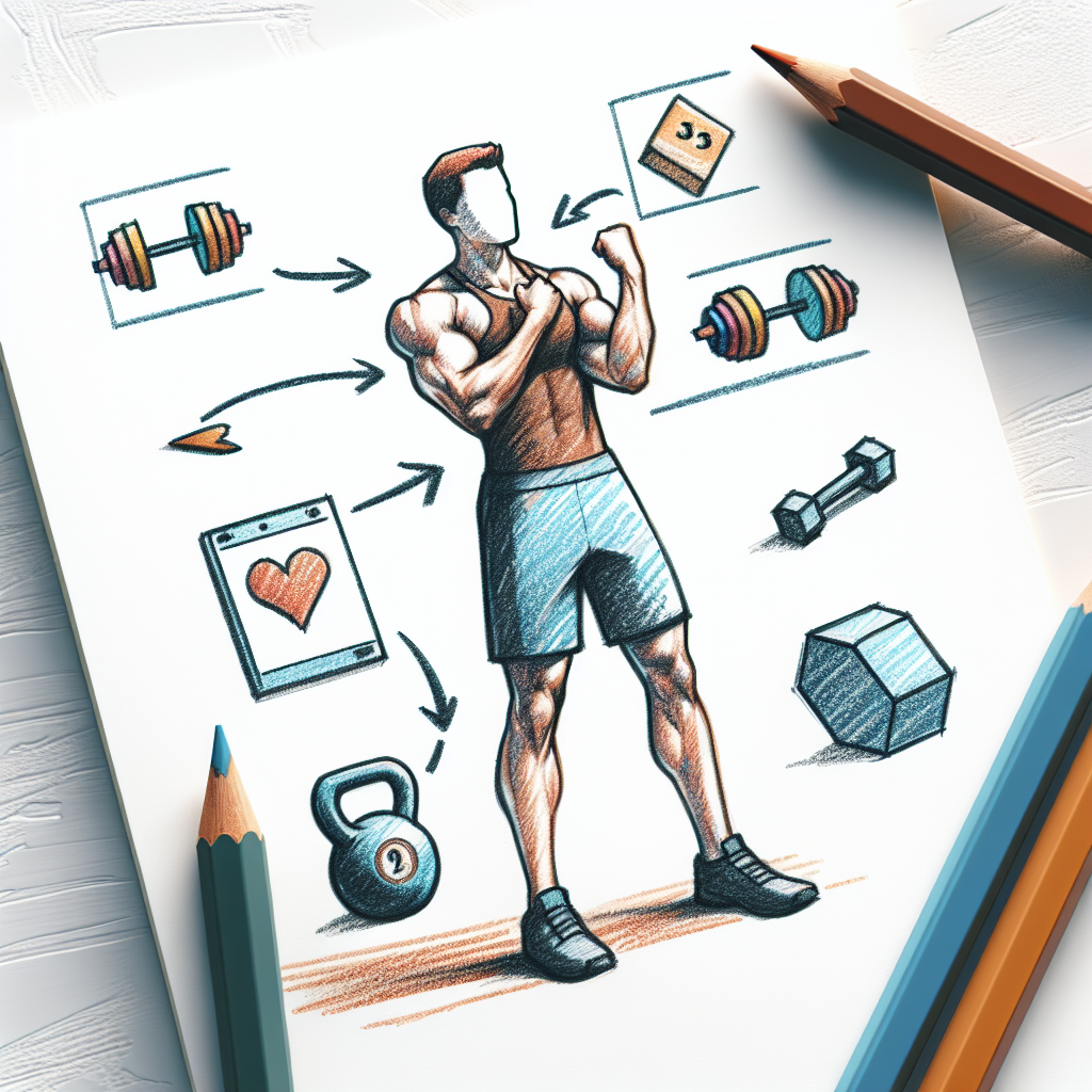 Colored-pencil illustration representing the topic: Fitness