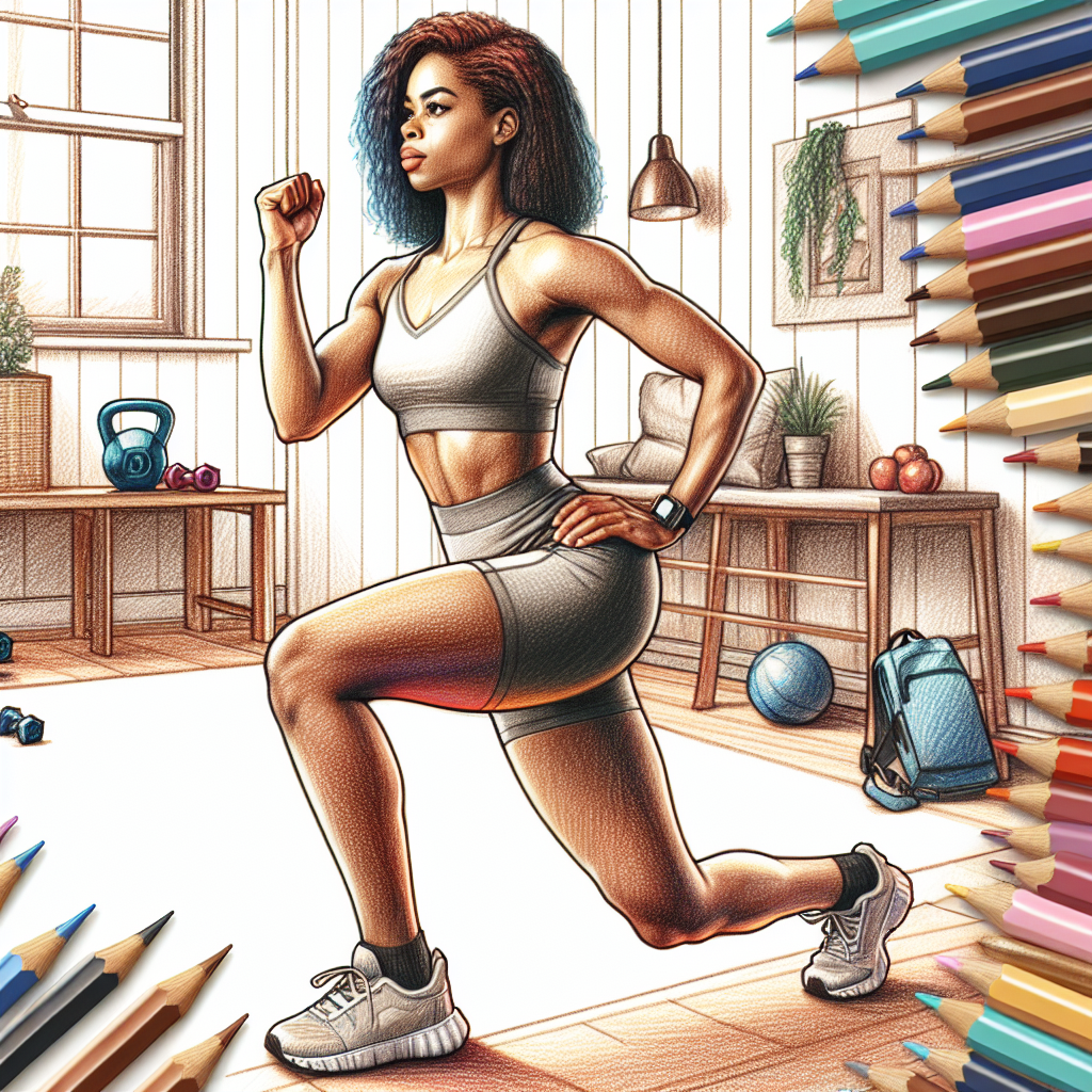 Colored-pencil illustration representing the topic: Home Fitness