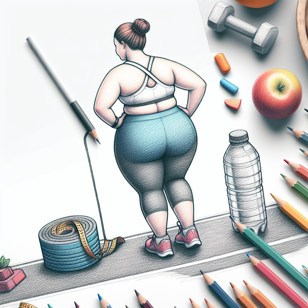 Colored-pencil illustration representing the topic: Fitness and Weight Loss