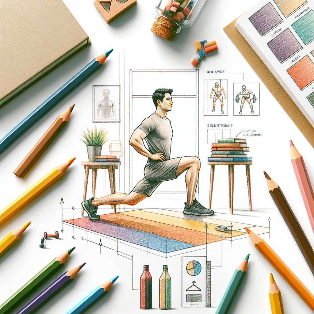 Colored-pencil illustration representing the topic: Fitness Training