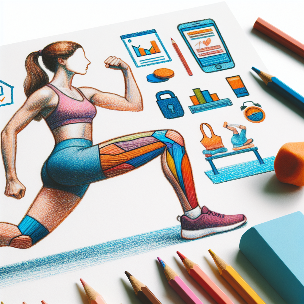 Colored-pencil illustration representing the topic: Home Workouts