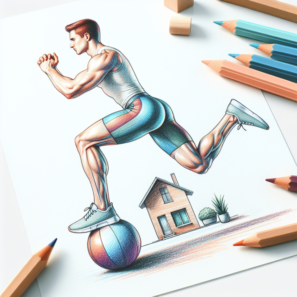 Colored-pencil illustration representing the topic: Home Fitness
