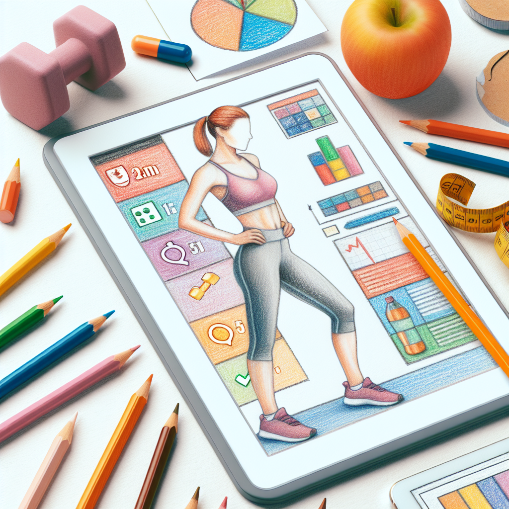 Colored-pencil illustration representing the topic: Fitness and Health