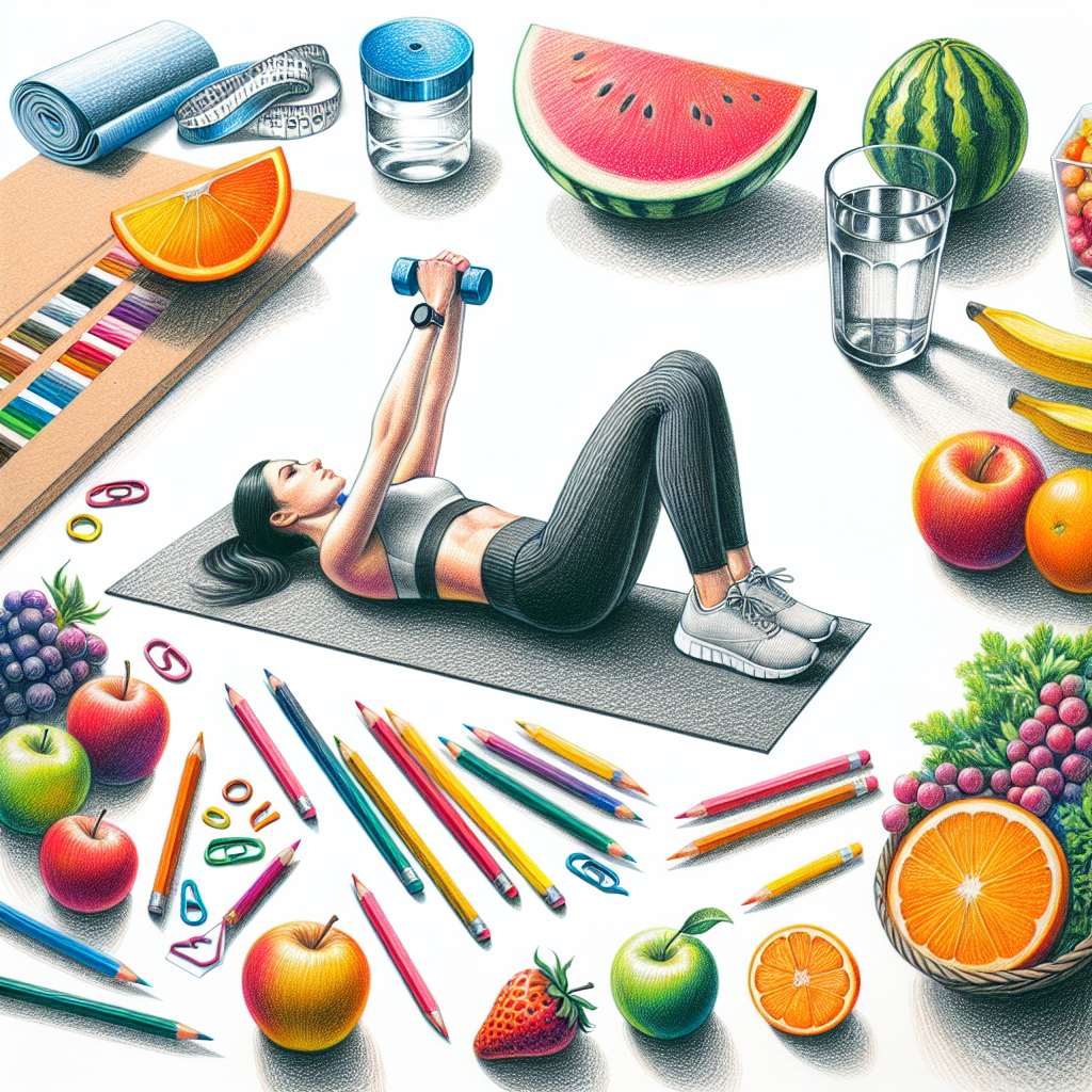 Colored-pencil illustration representing the topic: Fitness and Health