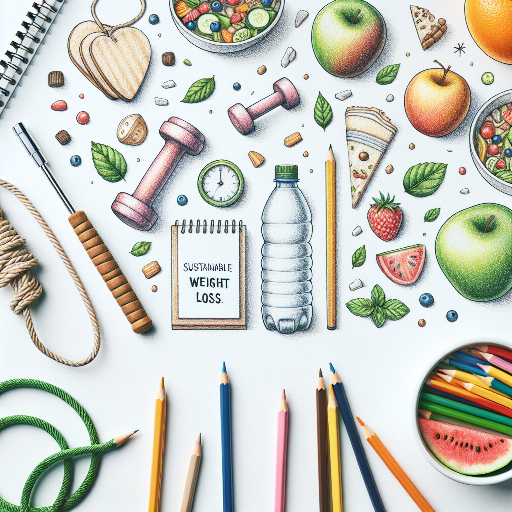 Colored-pencil illustration representing the topic: Weight Loss