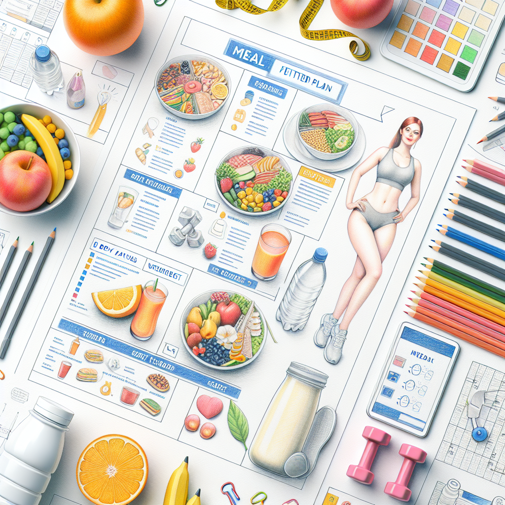 Colored-pencil illustration representing the topic: Nutrition & Fitness