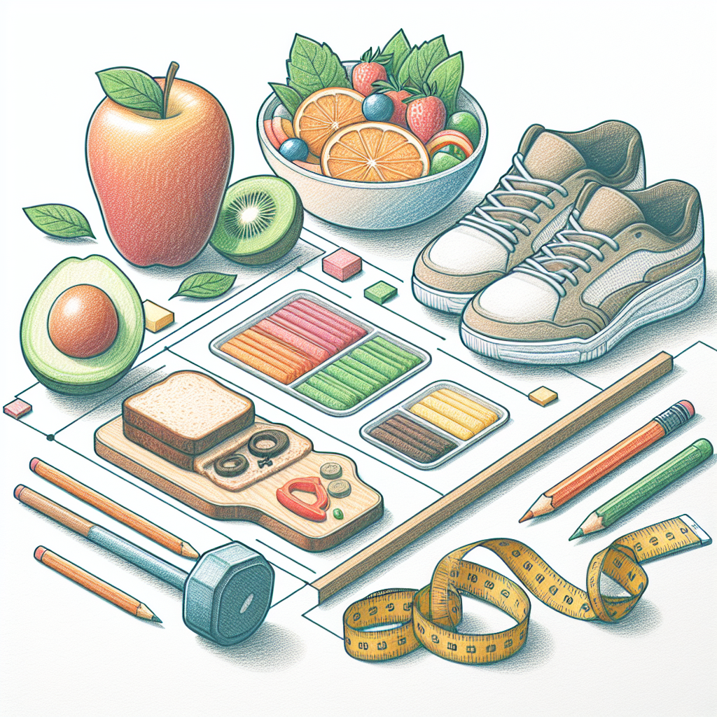 Colored-pencil illustration representing the topic: Nutrition and Weight Loss