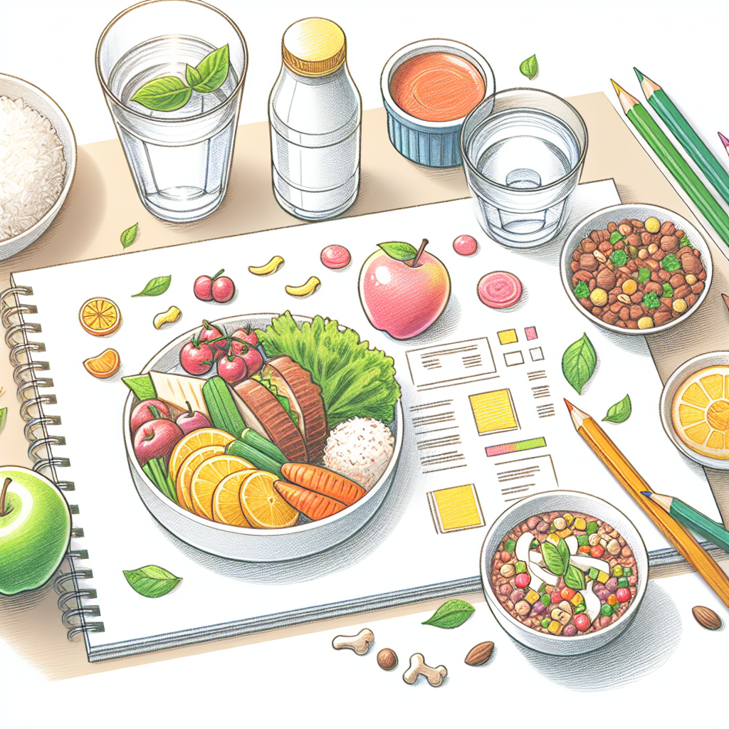 Colored-pencil illustration representing the topic: Nutrition and Fitness