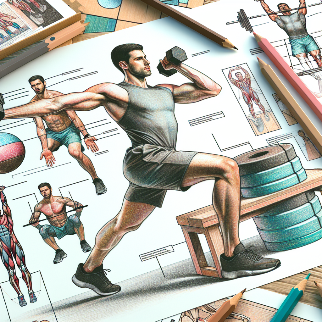 Colored-pencil illustration representing the topic: Fitness