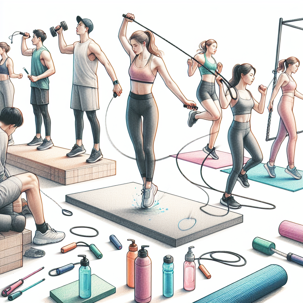 Colored-pencil illustration representing the topic: Fitness Tips