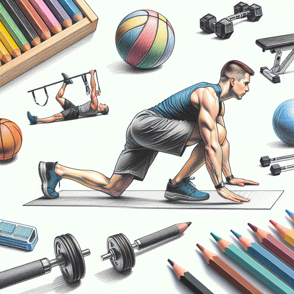 Colored-pencil illustration representing the topic: Fitness Training