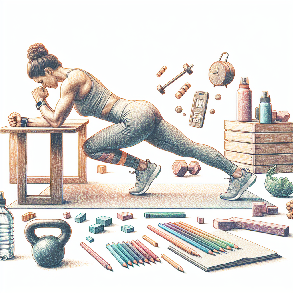 Colored-pencil illustration representing the topic: Fitness