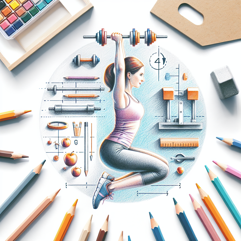 Colored-pencil illustration representing the topic: Fitness