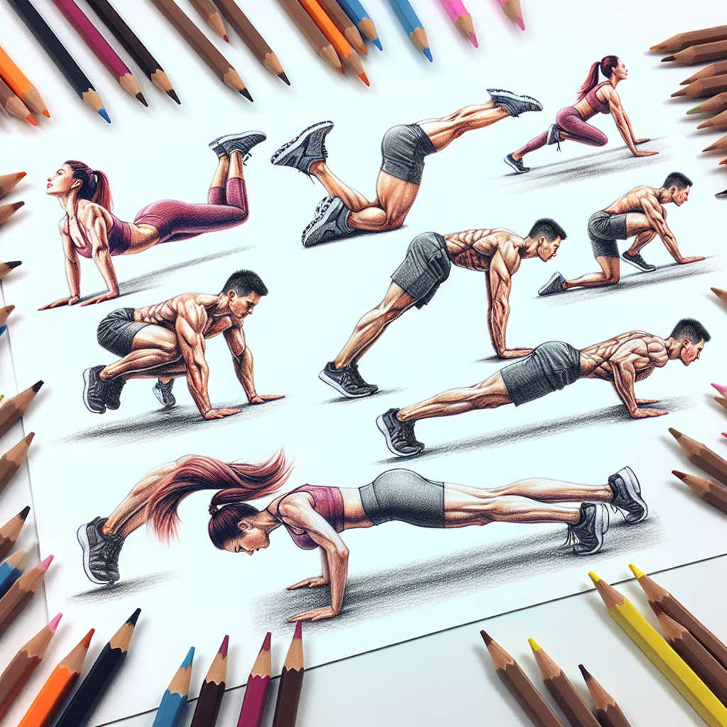 Colored-pencil illustration representing the topic: Fitness Training