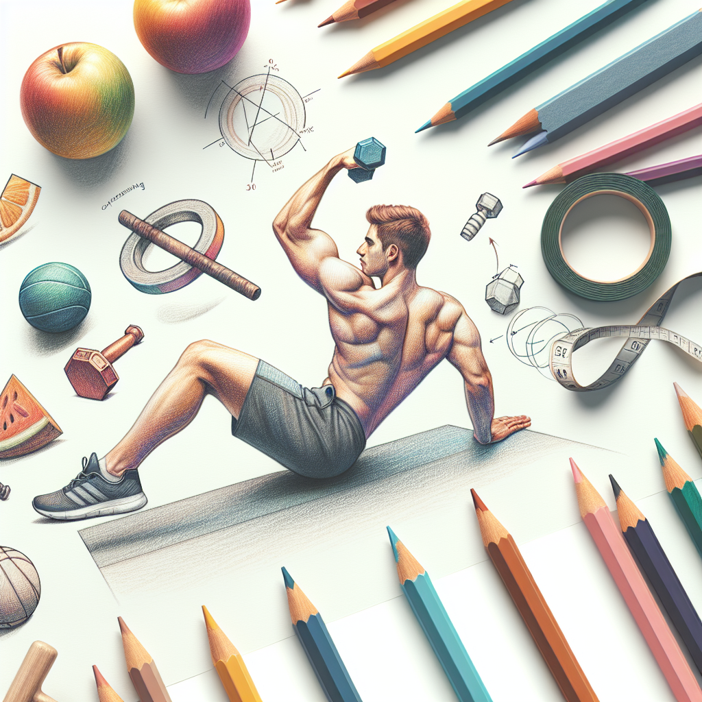 Colored-pencil illustration representing the topic: Fitness