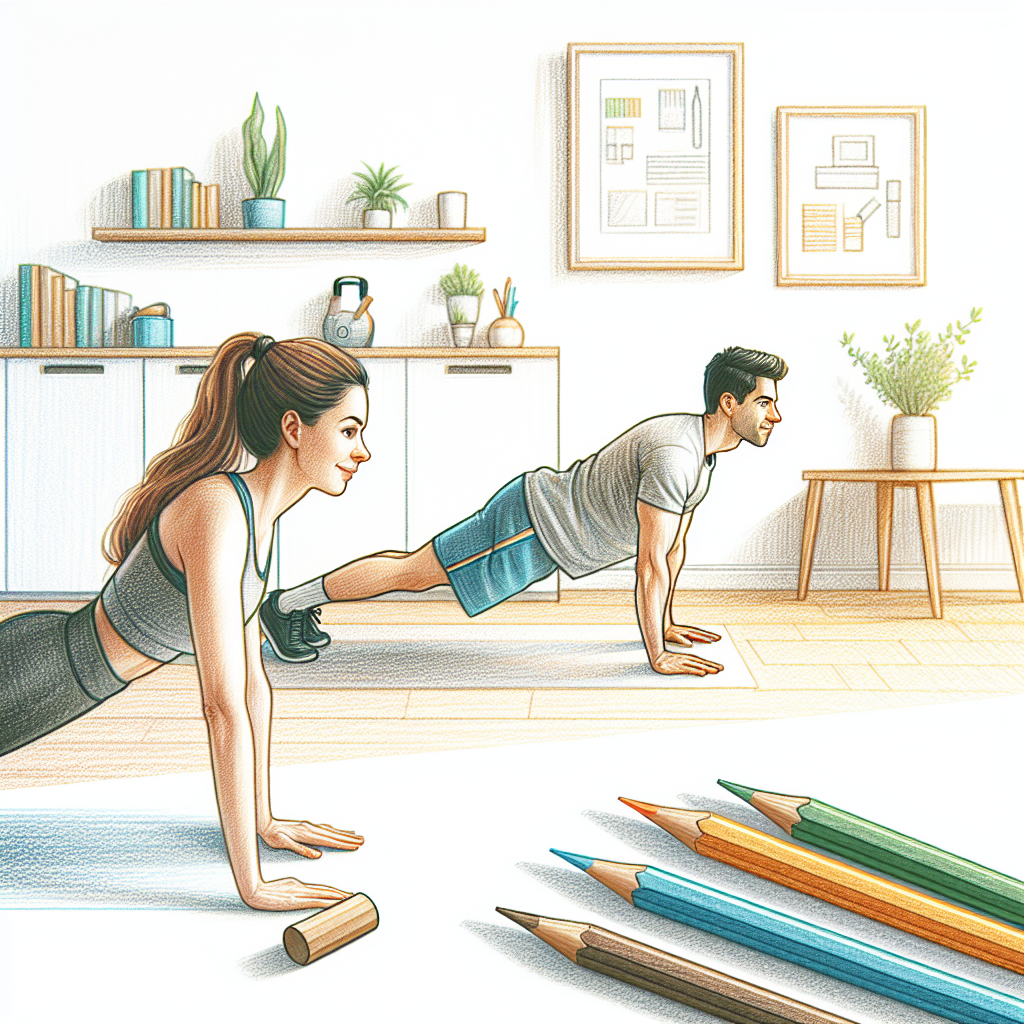 Colored-pencil illustration representing the topic: Fitness