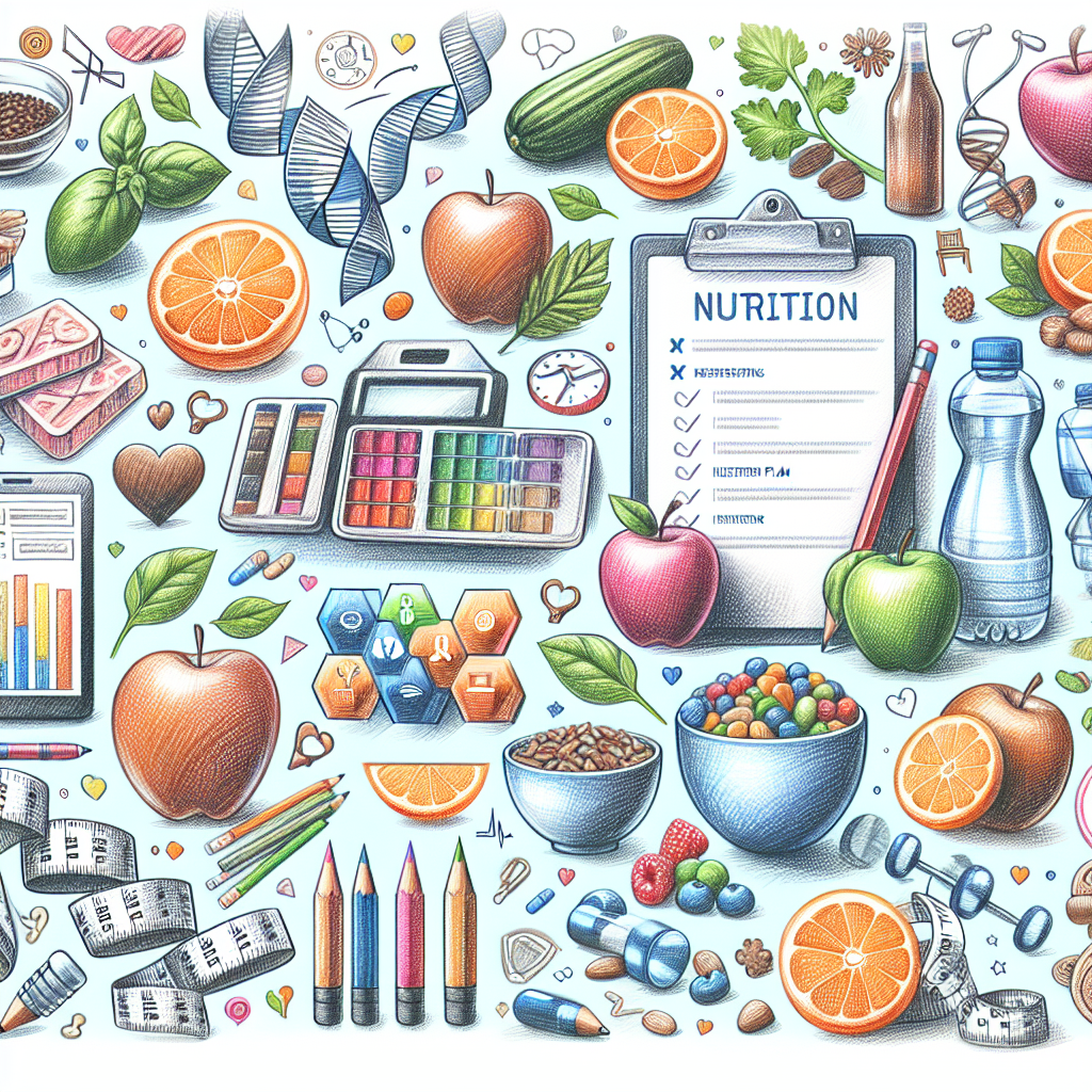 Colored-pencil illustration representing the topic: Nutrition and Fitness