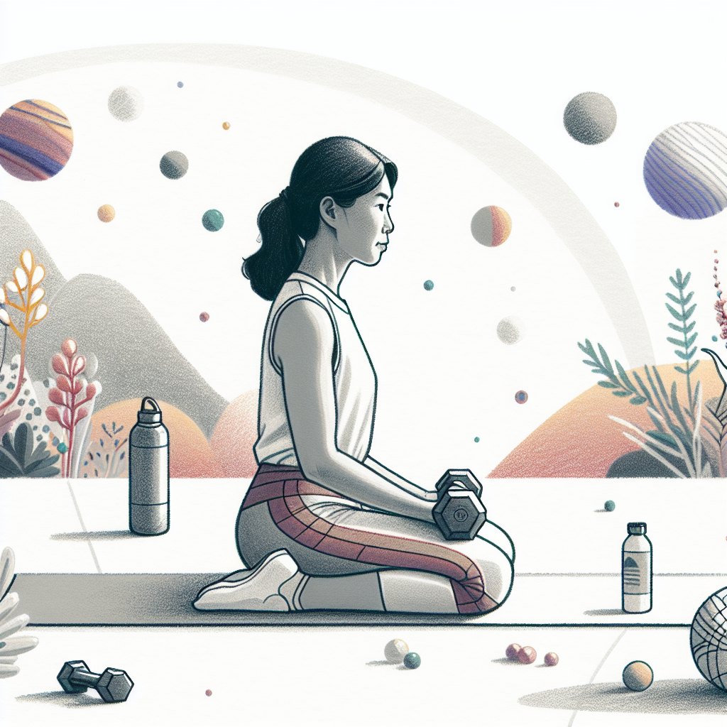 Colored-pencil illustration representing the topic: Fitness