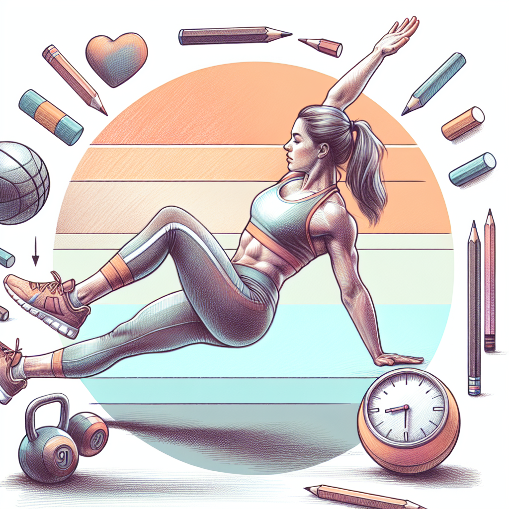 Colored-pencil illustration representing the topic: Fitness