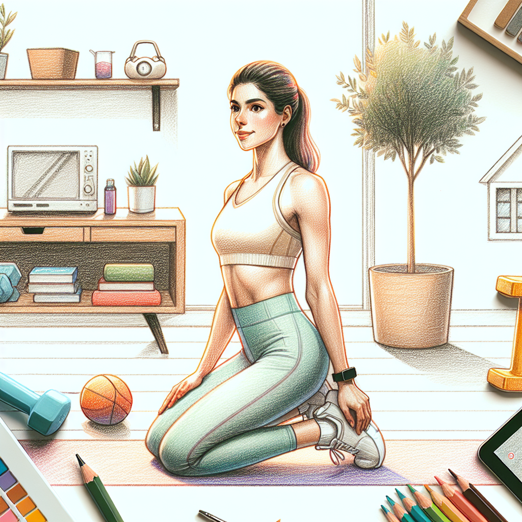 Colored-pencil illustration representing the topic: Fitness Training