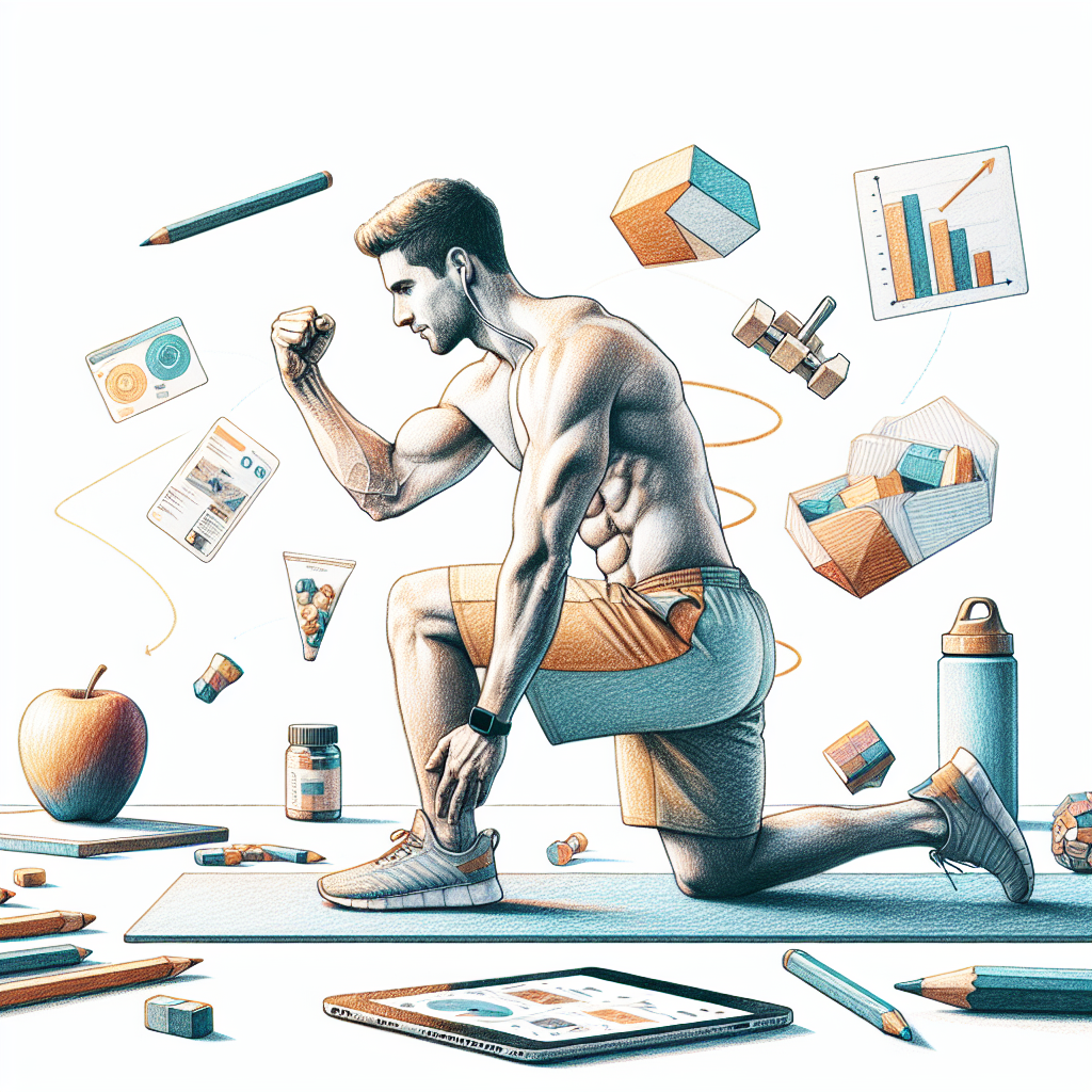 Colored-pencil illustration representing the topic: Fitness and Nutrition