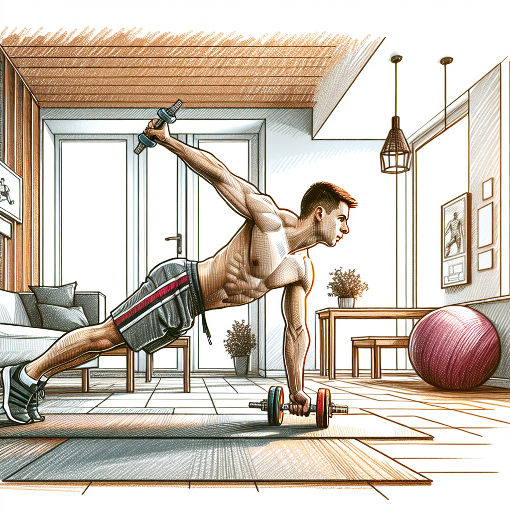 Colored-pencil illustration representing the topic: Home Fitness