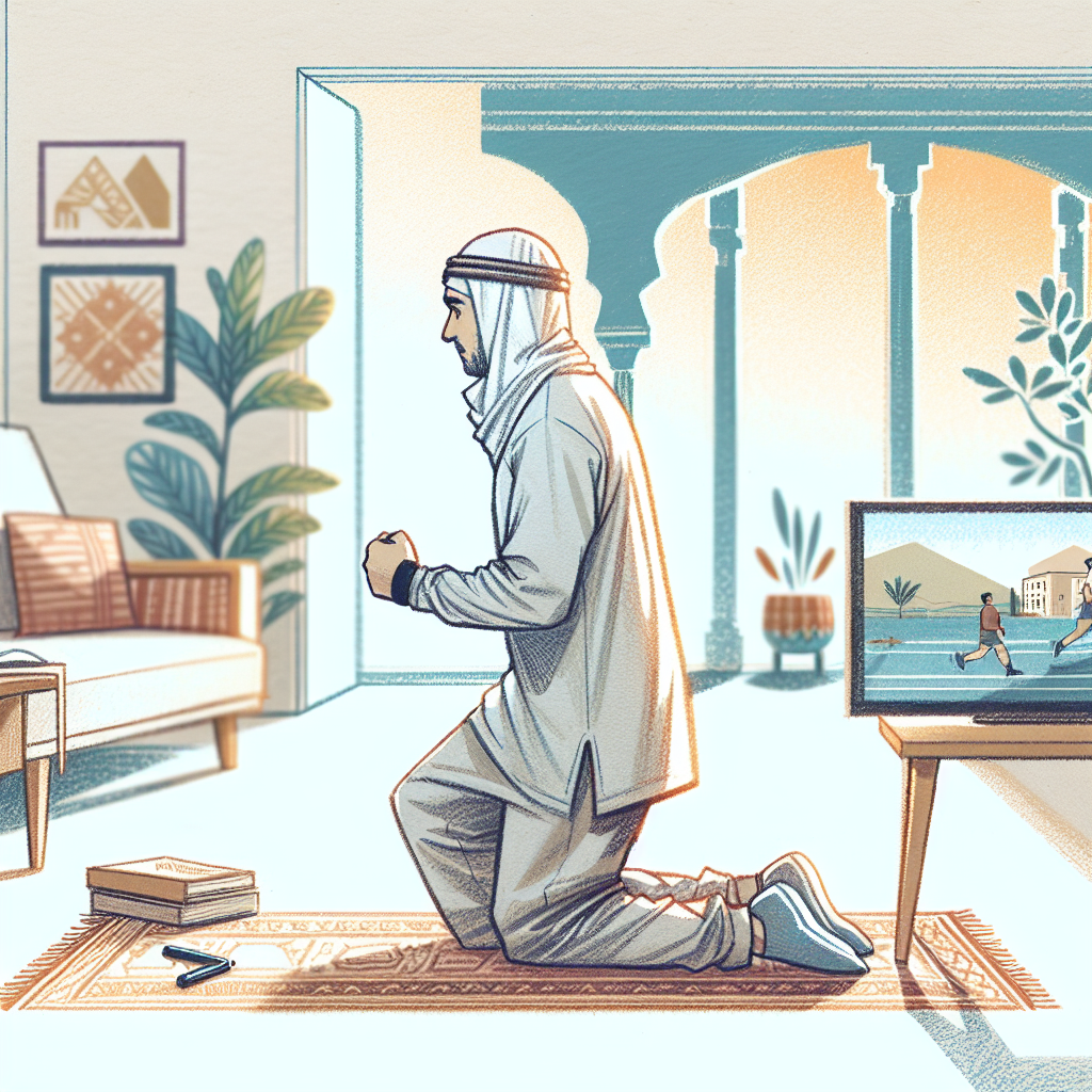 Colored-pencil illustration representing the topic: Home Fitness