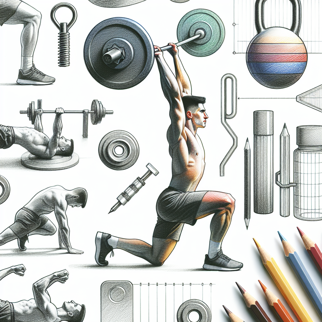 Colored-pencil illustration representing the topic: Fitness Training