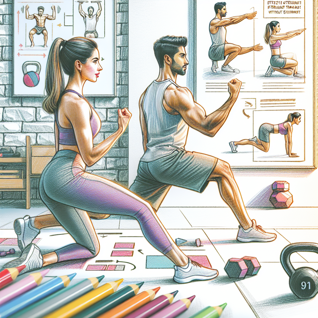 Colored-pencil illustration representing the topic: Fitness Training