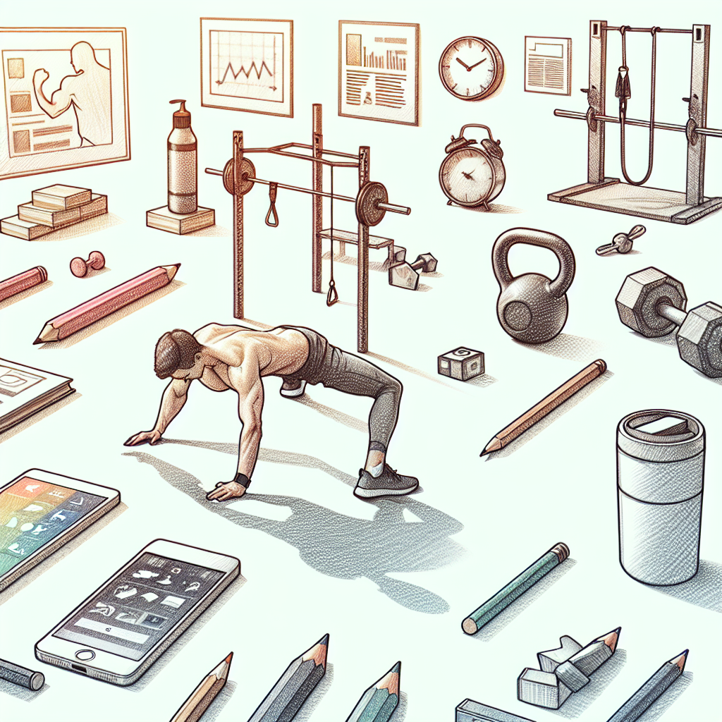 Colored-pencil illustration representing the topic: Fitness Training