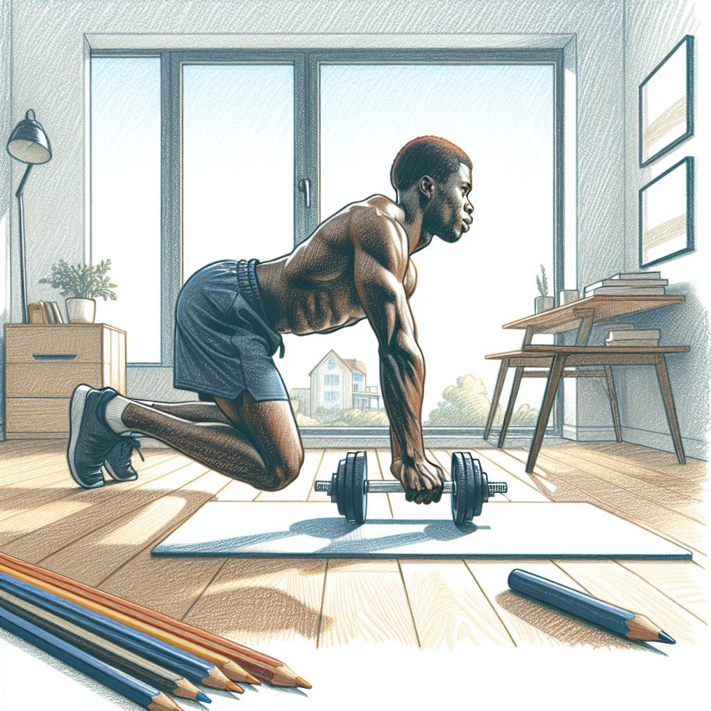 Colored-pencil illustration representing the topic: Home Fitness