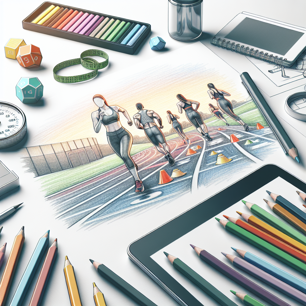 Colored-pencil illustration representing the topic: Fitness